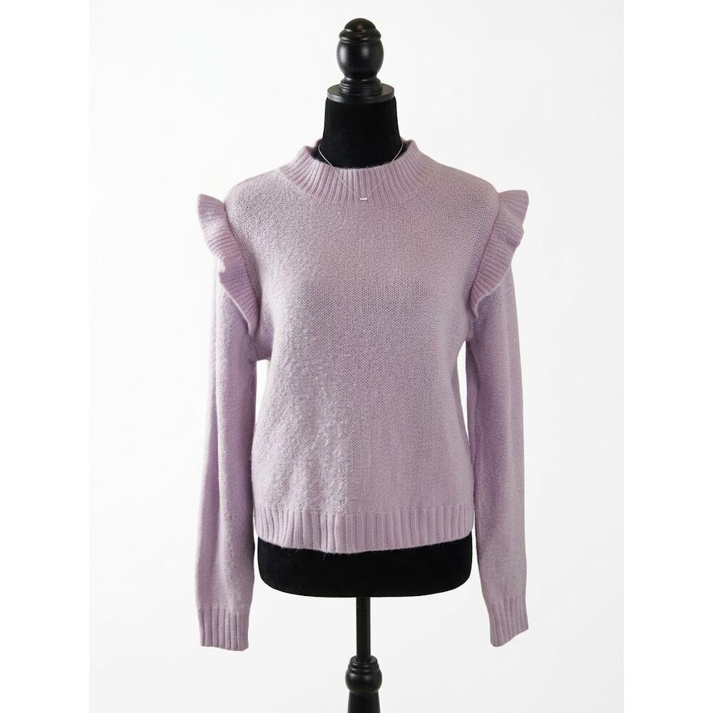 Wild Fable Lavender Mock Neck Ruffle Shoulder Knit Sweater Plus Size 2X